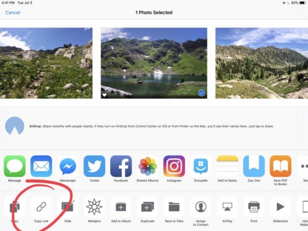 iOS 12 สามารถแชร์รูปให้เพื่อนเป็นลิงค์รูปภาพได้แล้ว