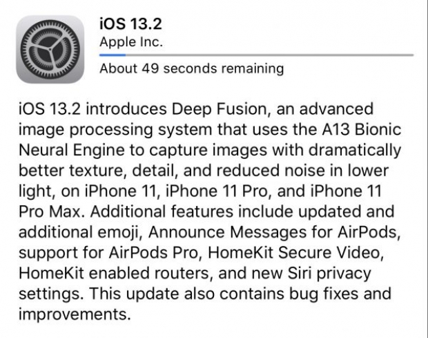 Apple ปล่อยอัปเดต iOS 13.2 มาพร้อมฟีเจอร์ Deep Fusion สำหรับ iPhone 11