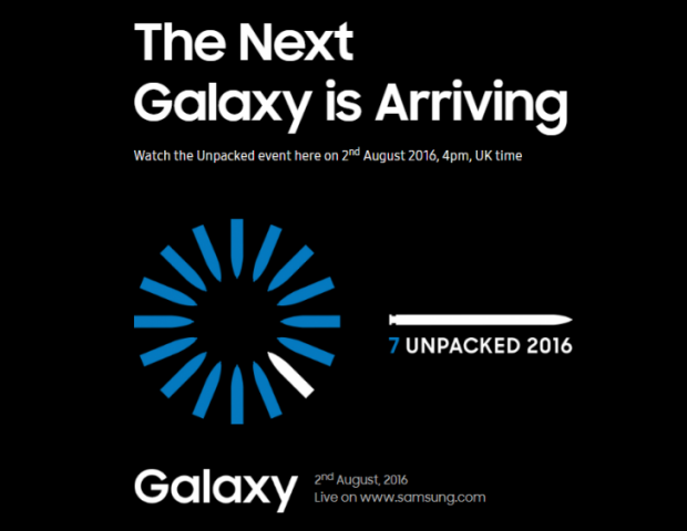 Samsung ประกาศวันเปิดตัว Galaxy Note 7 แล้วอย่างเป็นทางการ