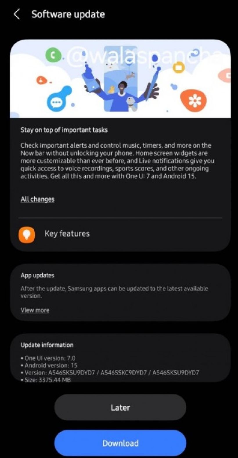 ซัมซุงปล่อยอัปเดต One UI 7 ให้ Galaxy A54 แล้ว