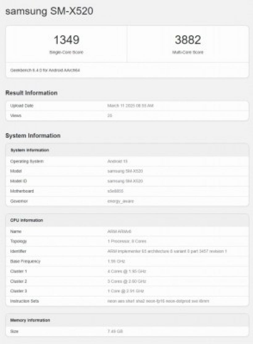 Galaxy Tab S10 FE อัปเกรดCPU แรงขึ้น พร้อมชิปใหม่ Exynos 1580