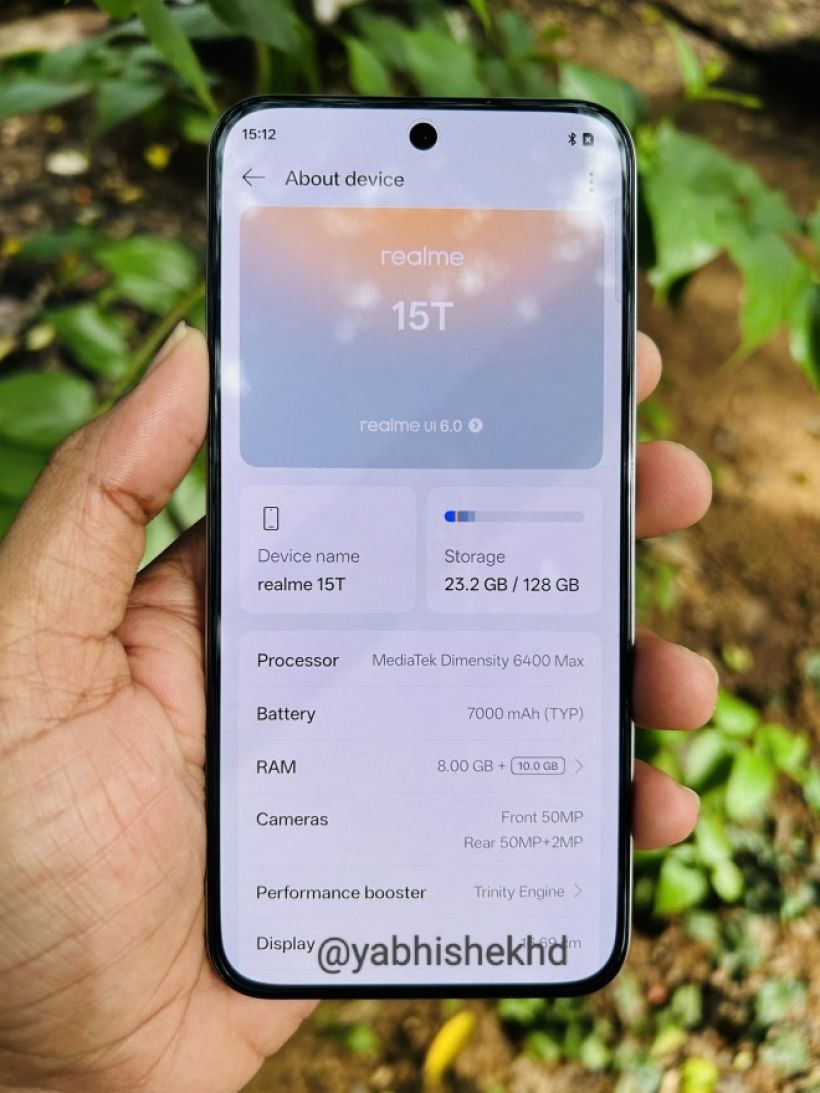 Realme 15T หลุดภาพตัวจริง! มาพร้อมความถึกโหดเกินต้าน